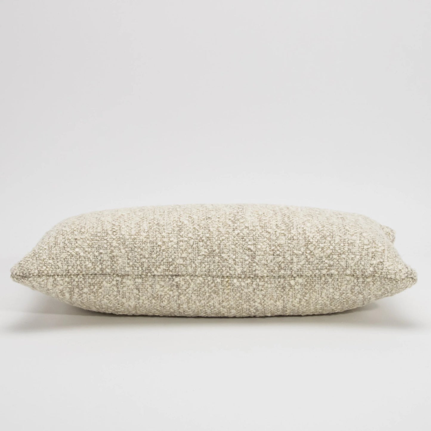 Cream-Grey Boucle Kidney Pillow By MOGUL