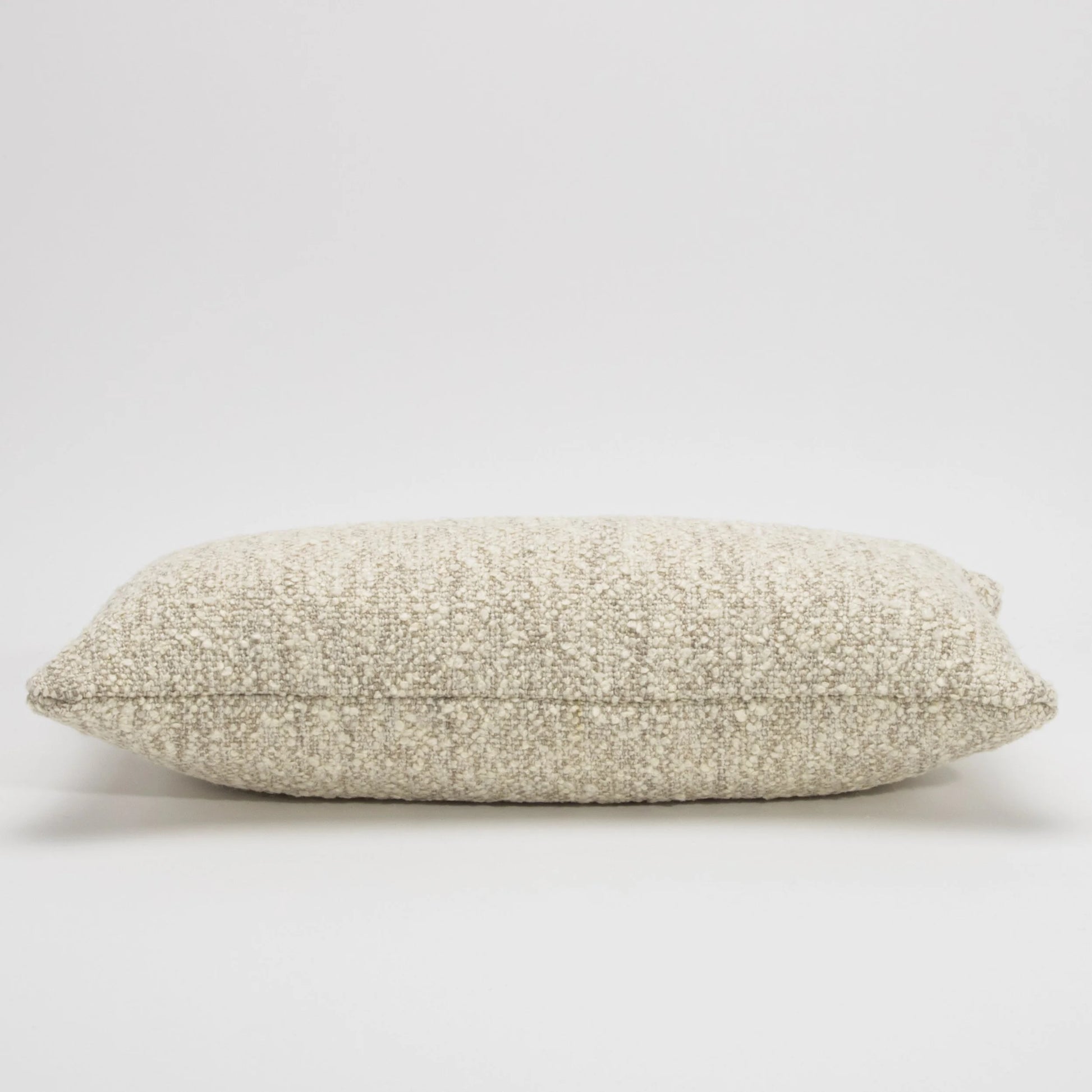 Cream-Grey Boucle Kidney Pillow By MOGUL