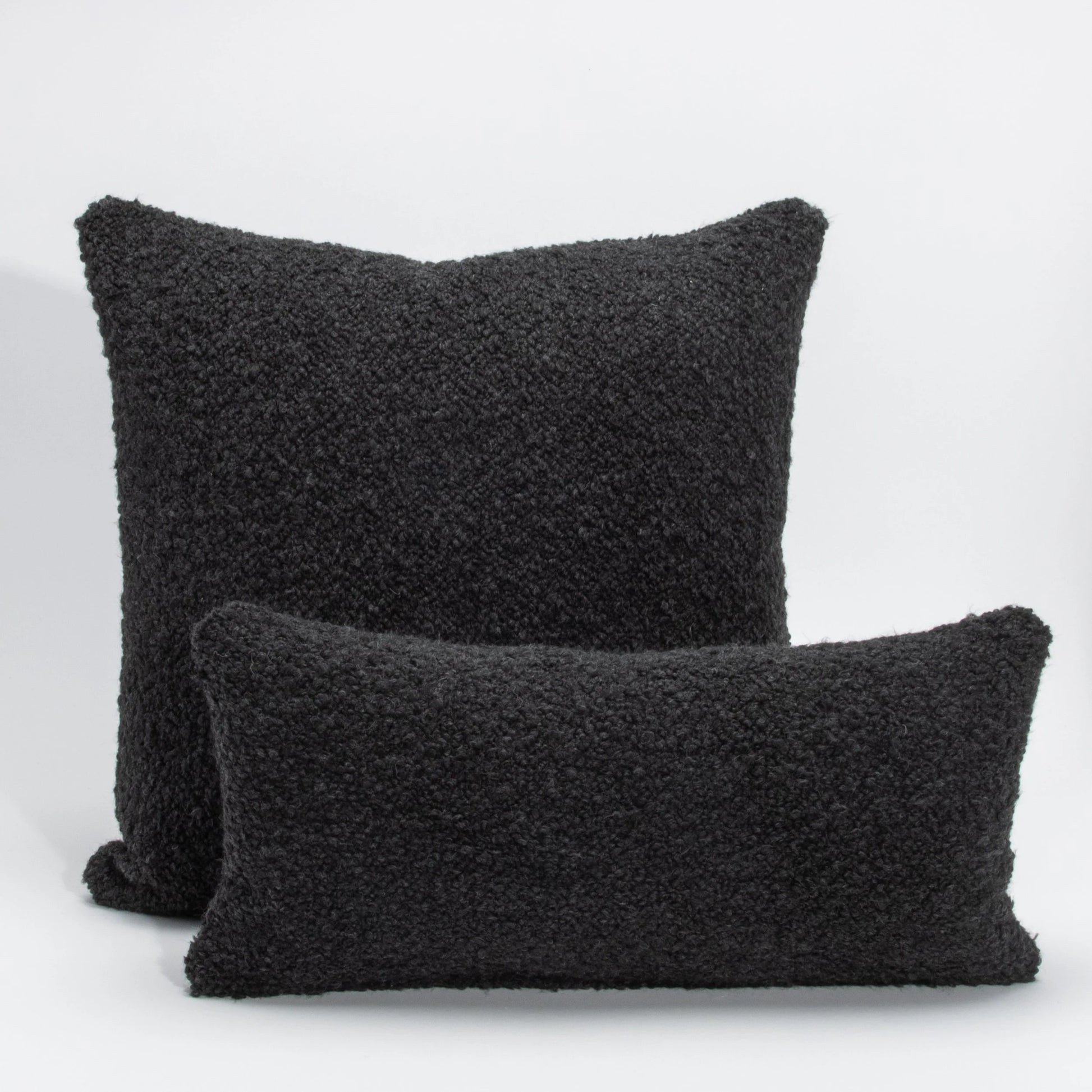 Charcoal Boucle Kidney Pillow By MOGUL