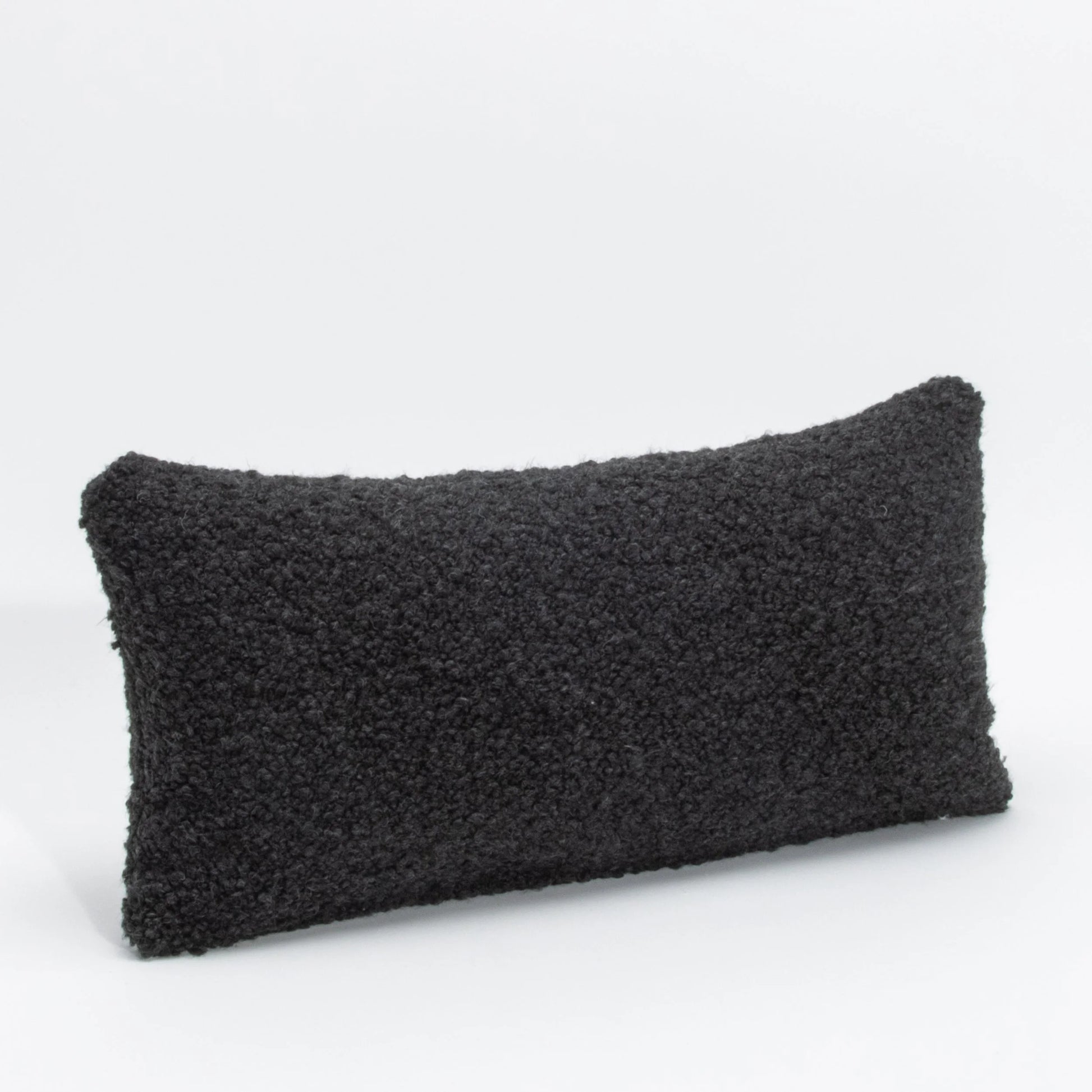 Charcoal Boucle Kidney Pillow By MOGUL