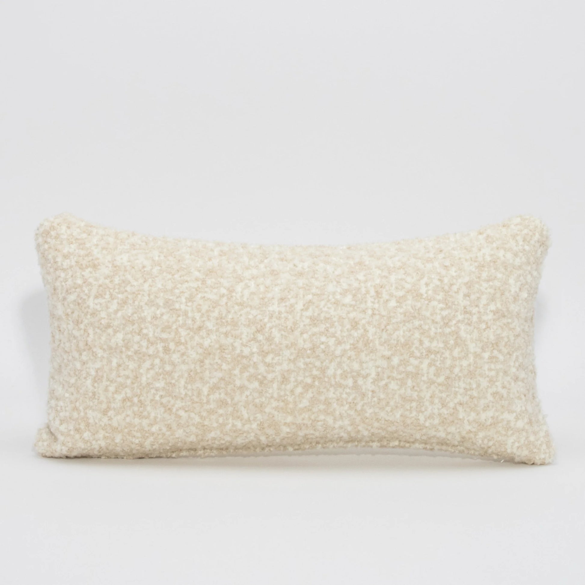 Cream and Tan Boucle Kidney Pillow By MOGUL