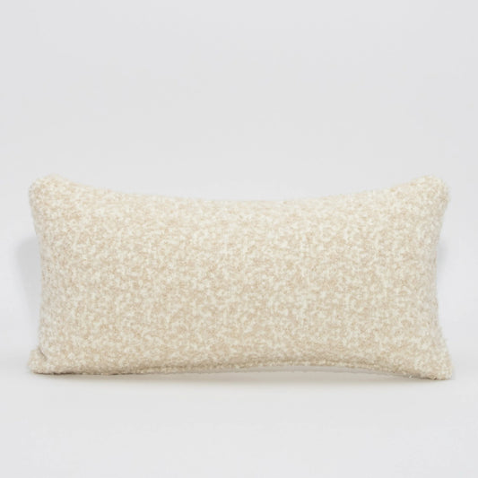 Cream and Tan Boucle Kidney Pillow By MOGUL