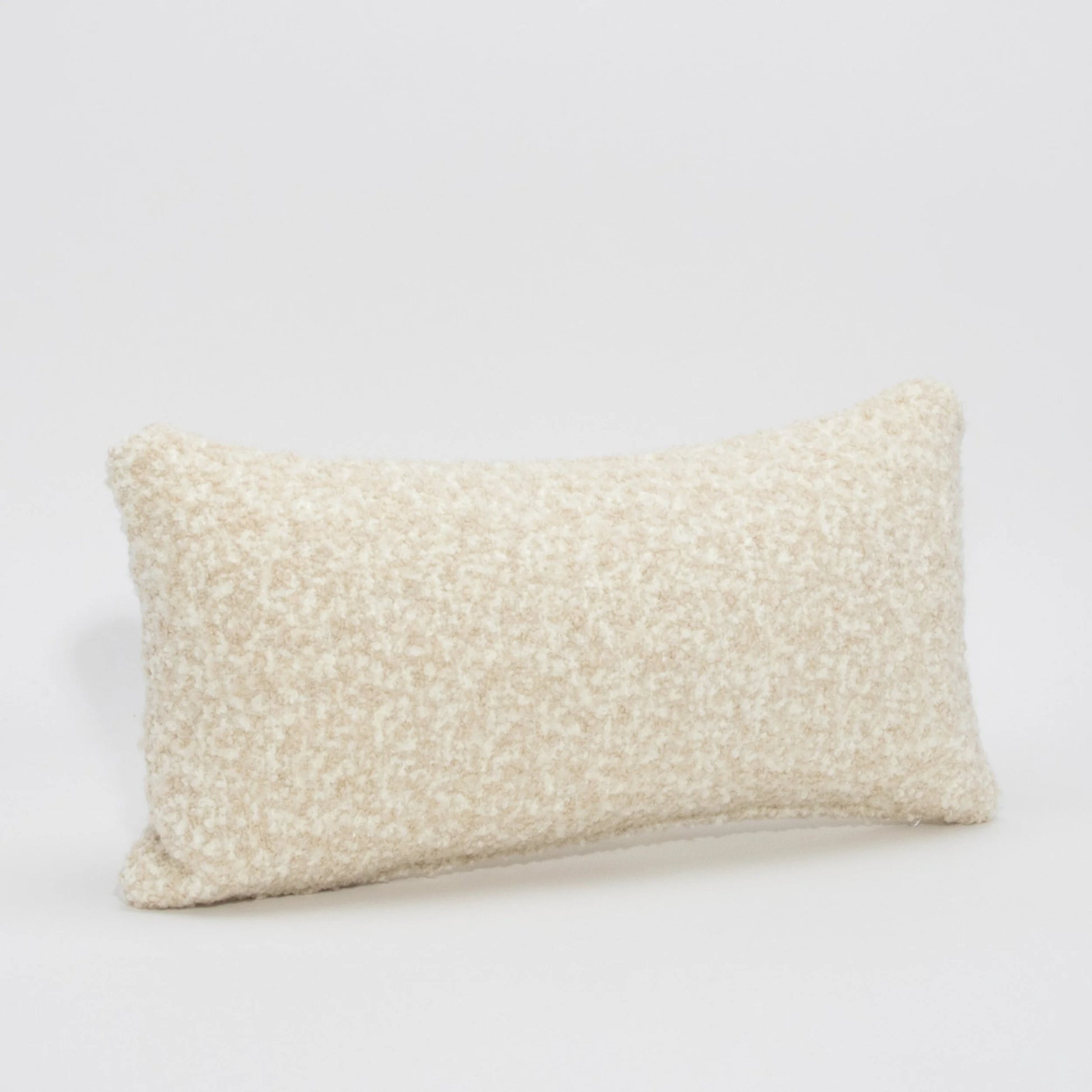 Cream and Tan Boucle Kidney Pillow By MOGUL