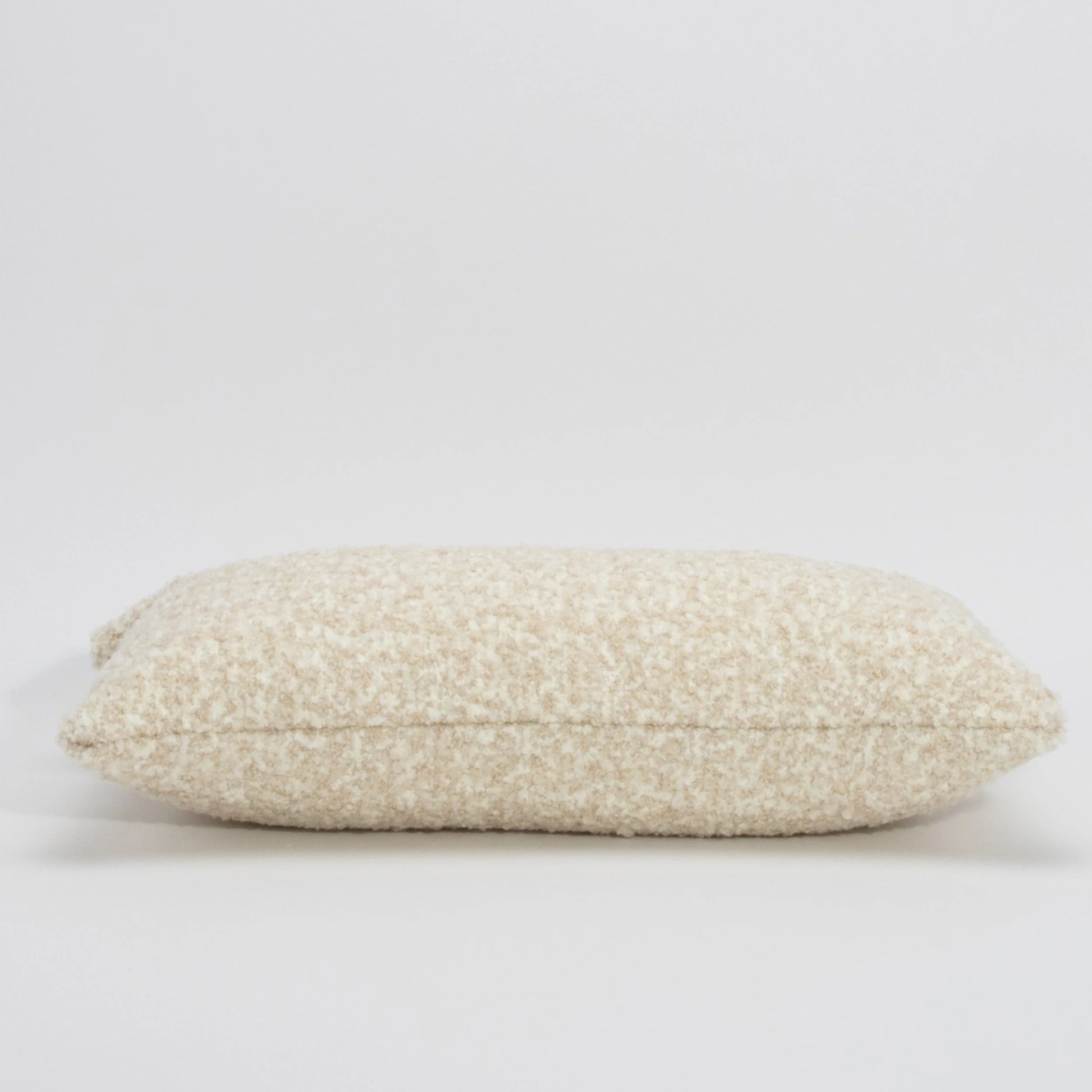 Cream and Tan Boucle Kidney Pillow By MOGUL