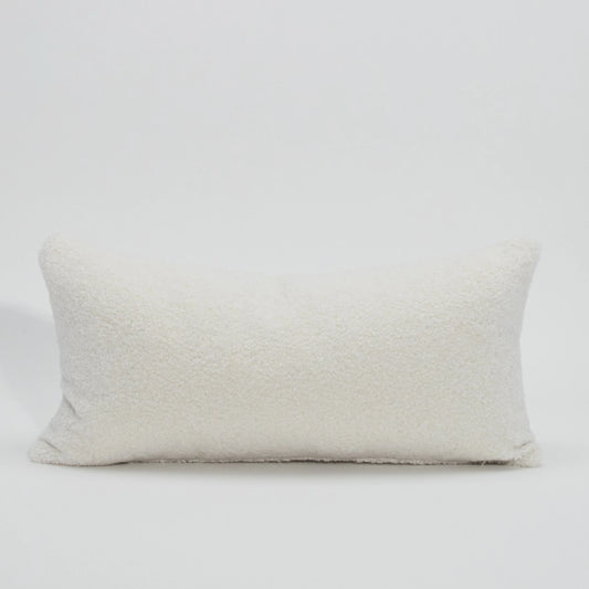 White Textured Kidney Pillow By MOGUL