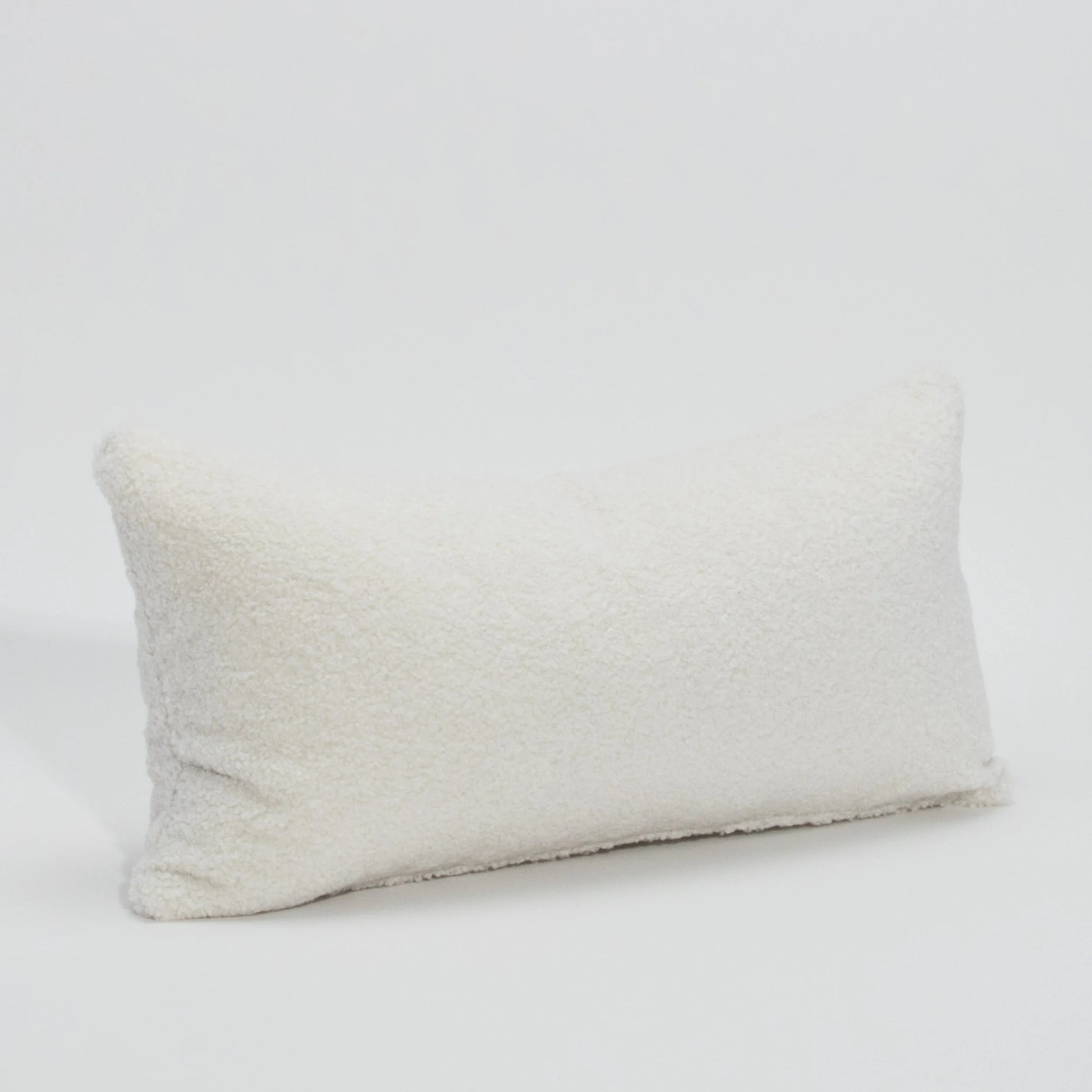 White Textured Kidney Pillow By MOGUL