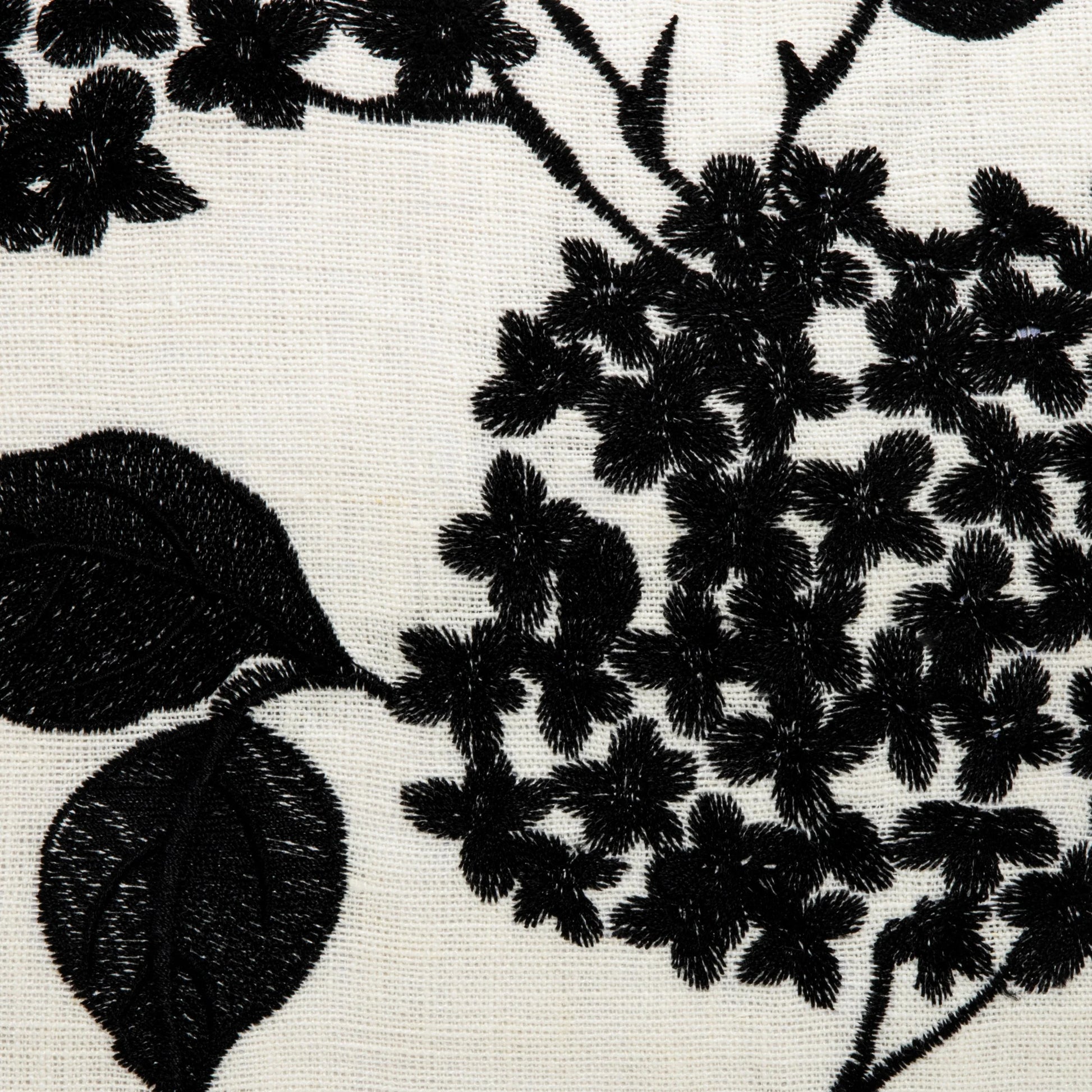 Black and White Floral Pillow By MOGUL