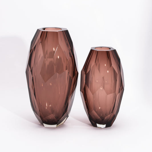 Murano Tall Faceted Vase in Amethyst
