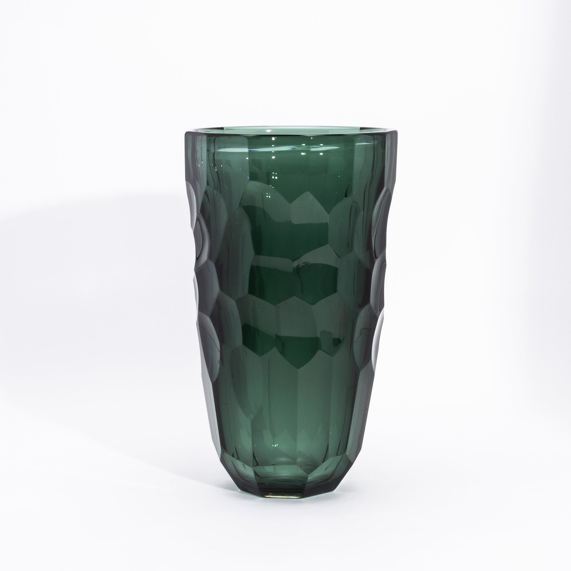 Murano Faceted Vase in Eucalyptus Green
