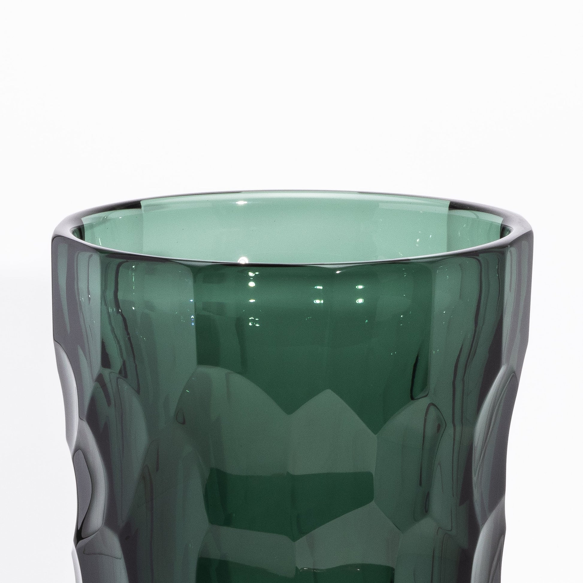 Murano Faceted Vase in Eucalyptus Green