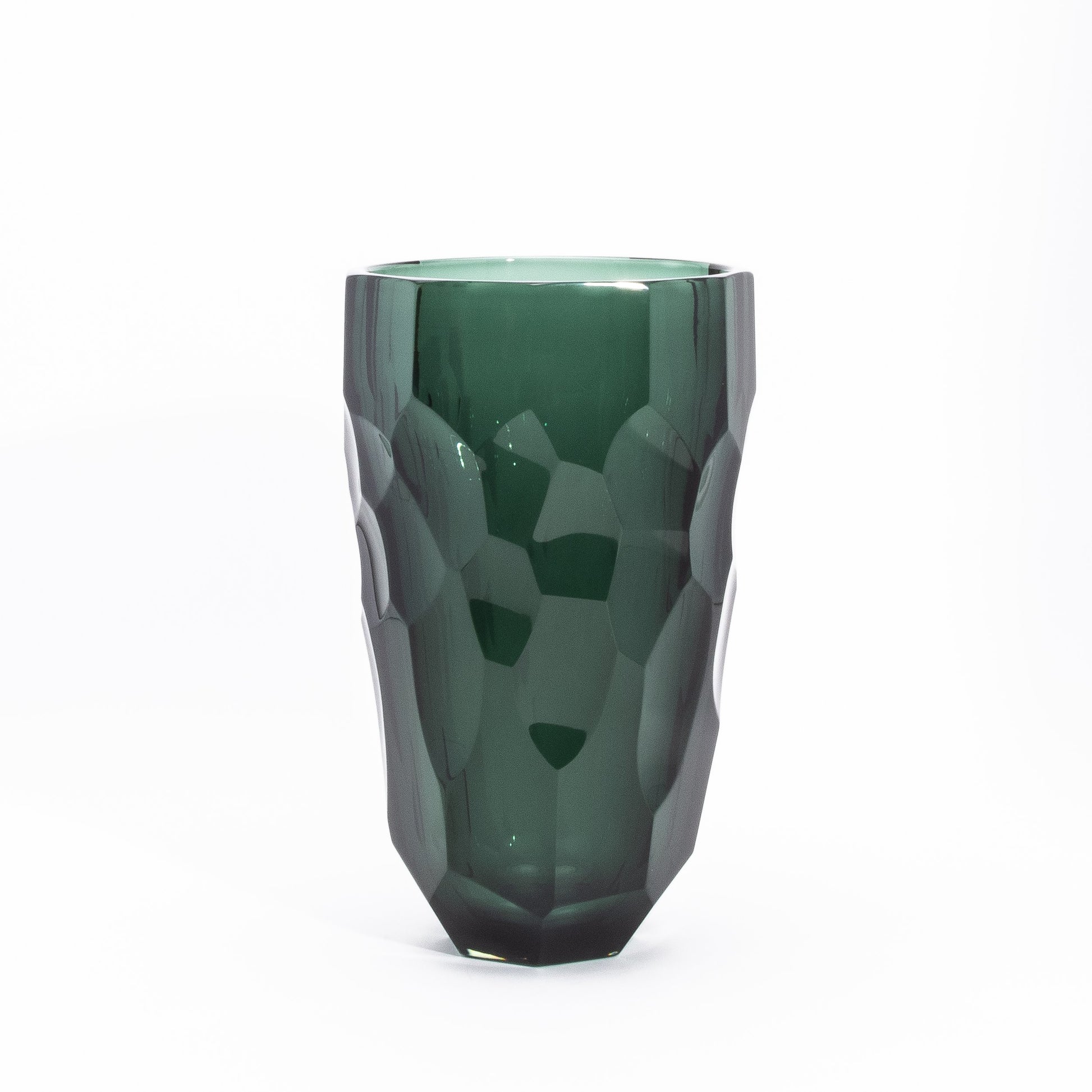 Murano Faceted Vase in Eucalyptus Green