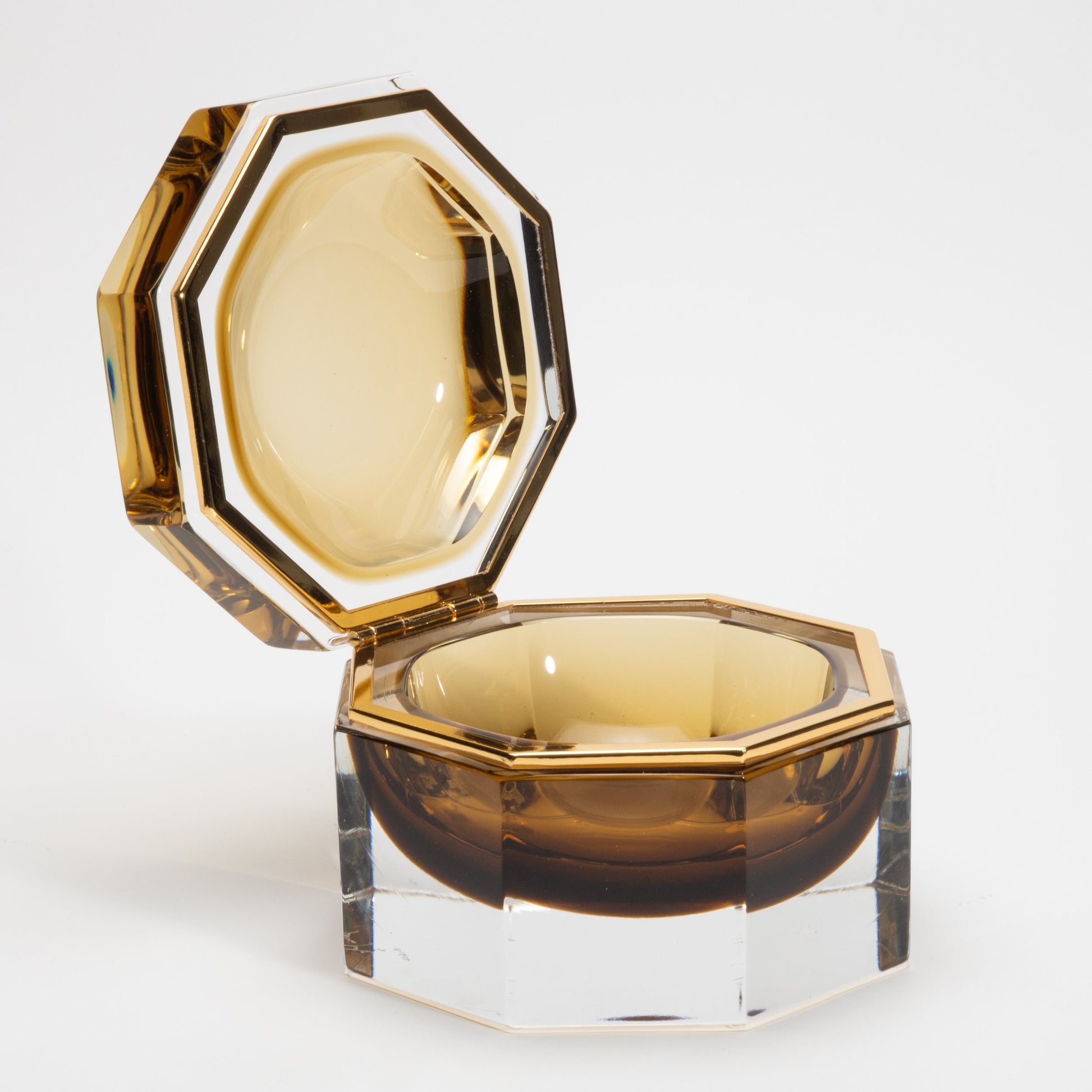 Murano Giant Box in Tobacco with Brass Fittings