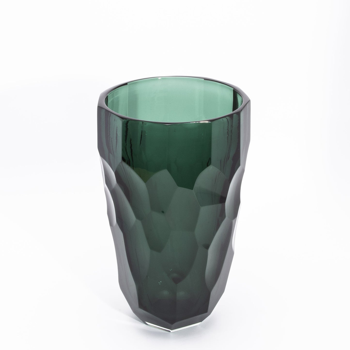 Murano Faceted Vase in Eucalyptus Green