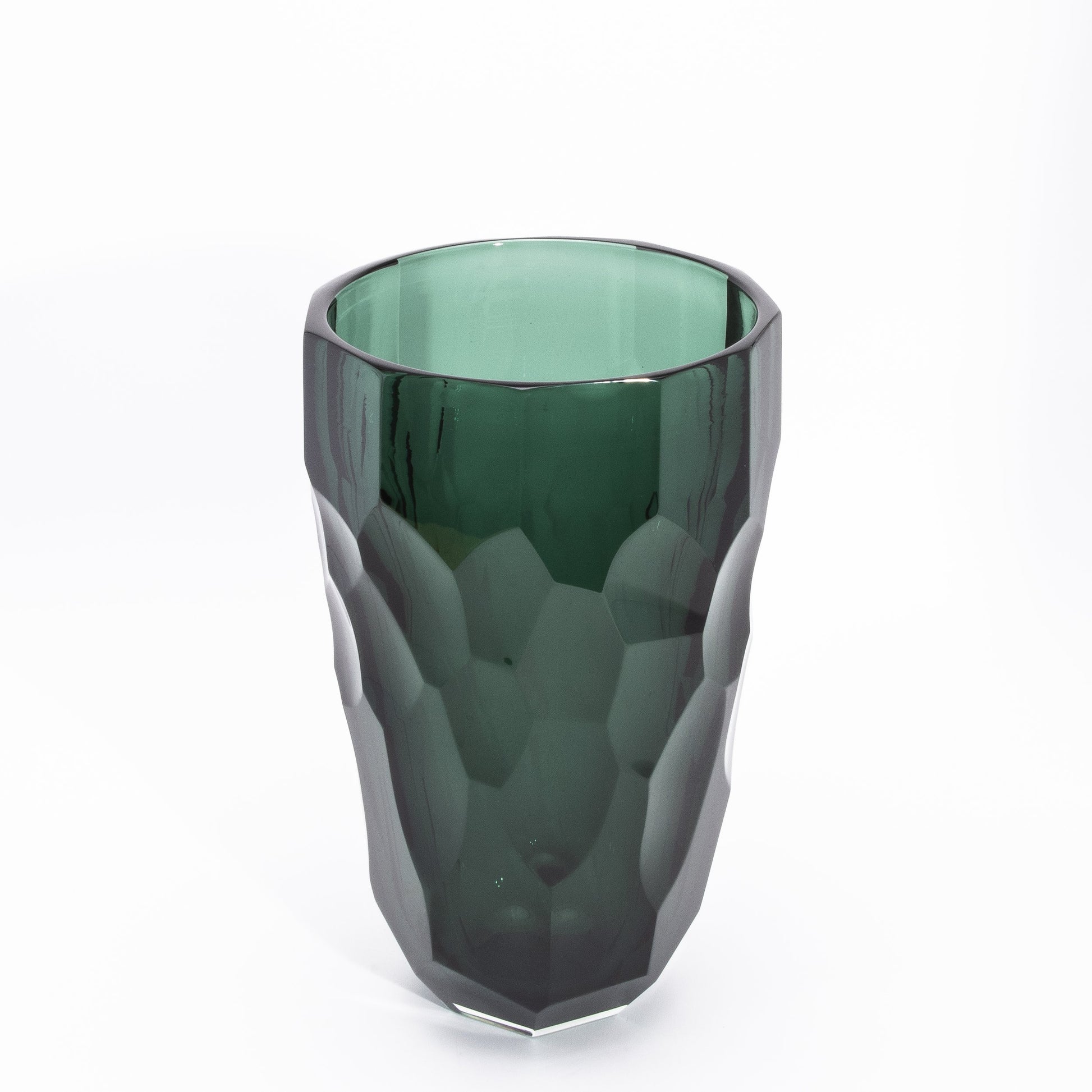 Murano Faceted Vase in Eucalyptus Green
