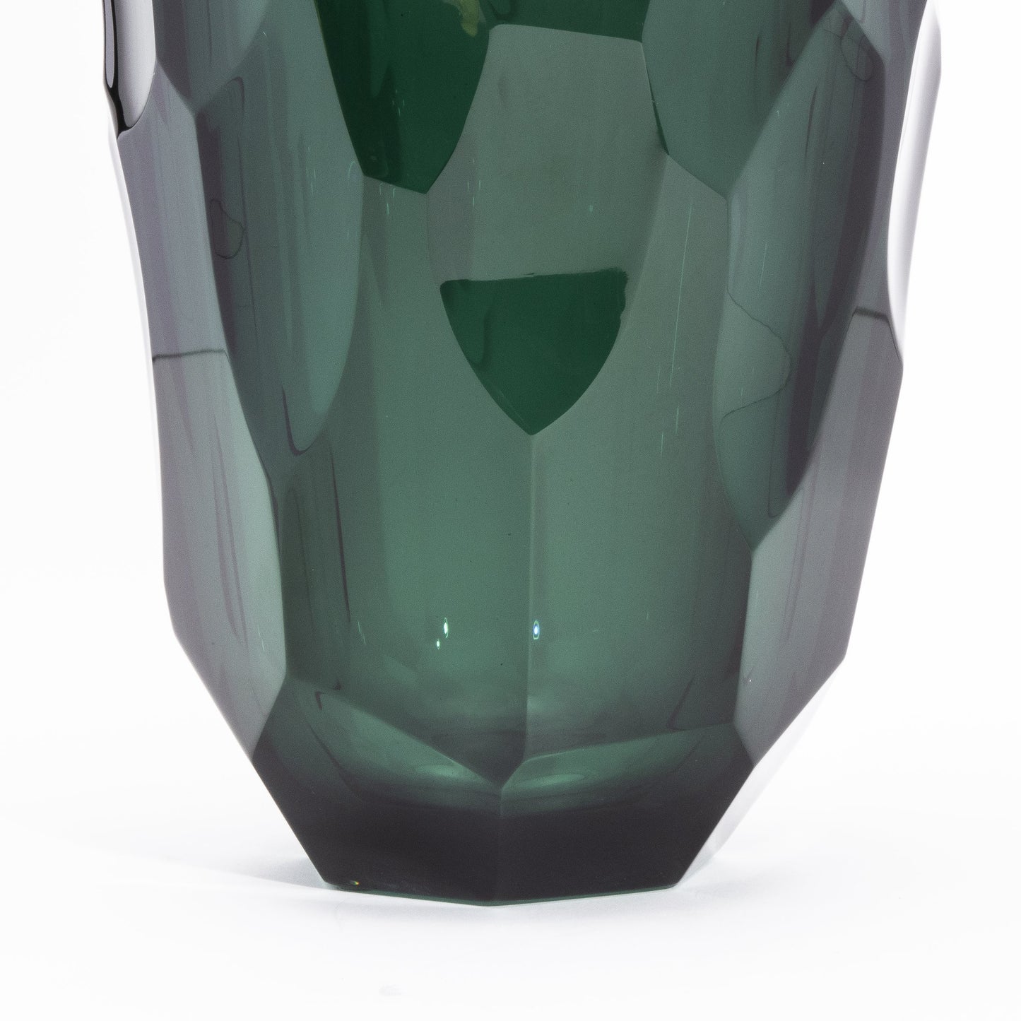 Murano Faceted Vase in Eucalyptus Green
