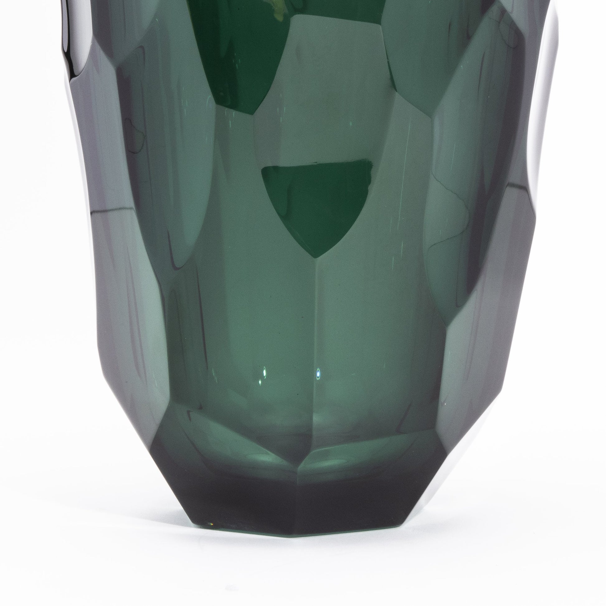 Murano Faceted Vase in Eucalyptus Green