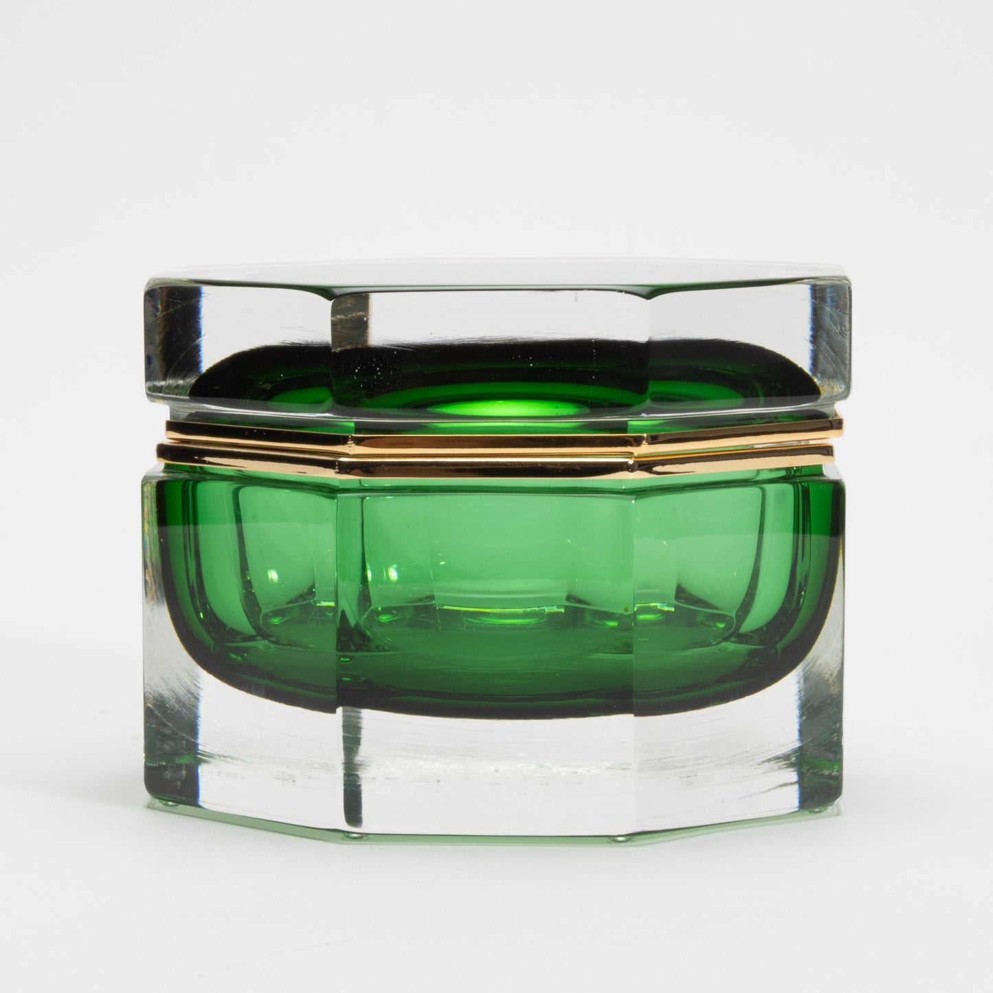 Murano Box in Emerald Green with Brass Fittings
