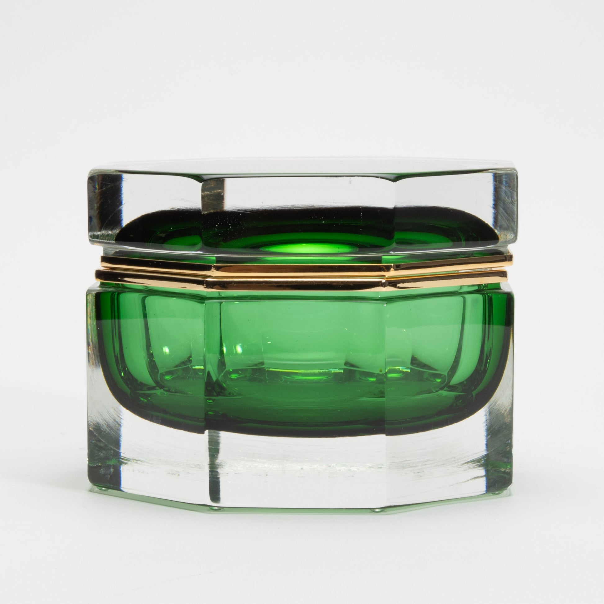 Murano Box in Emerald Green with Brass Fittings