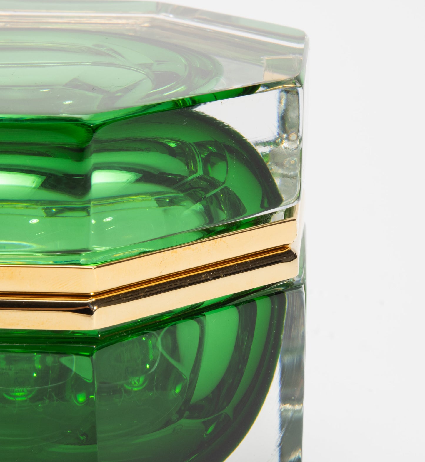 Murano Box in Emerald Green with Brass Fittings