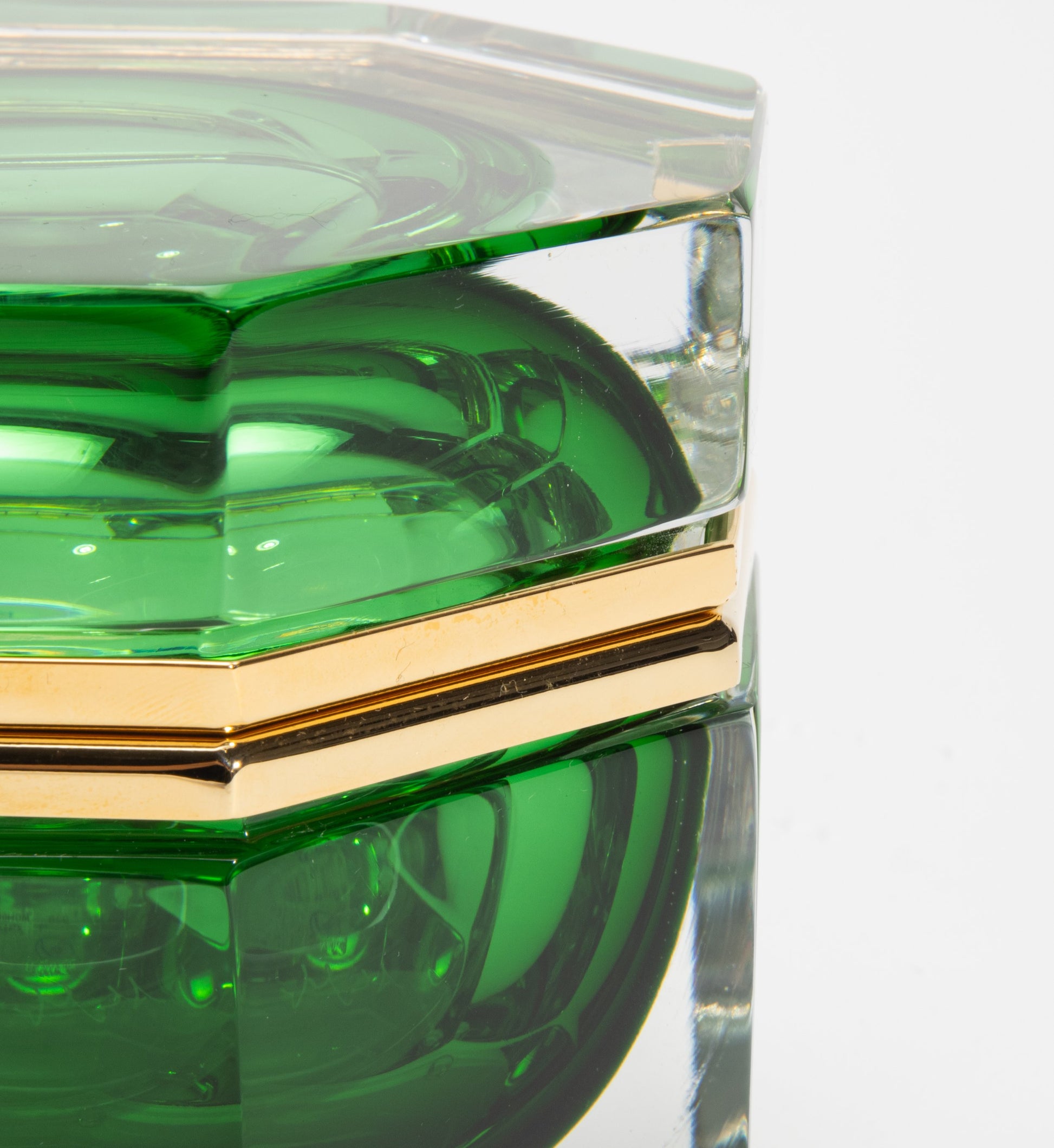 Murano Box in Emerald Green with Brass Fittings