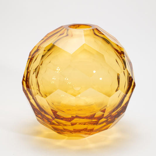 Murano Globe Vase in Amber