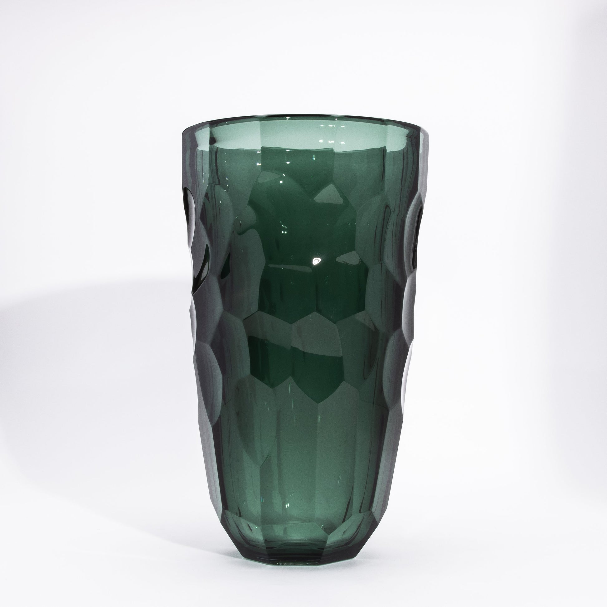 Murano Faceted Vase in Eucalyptus Green