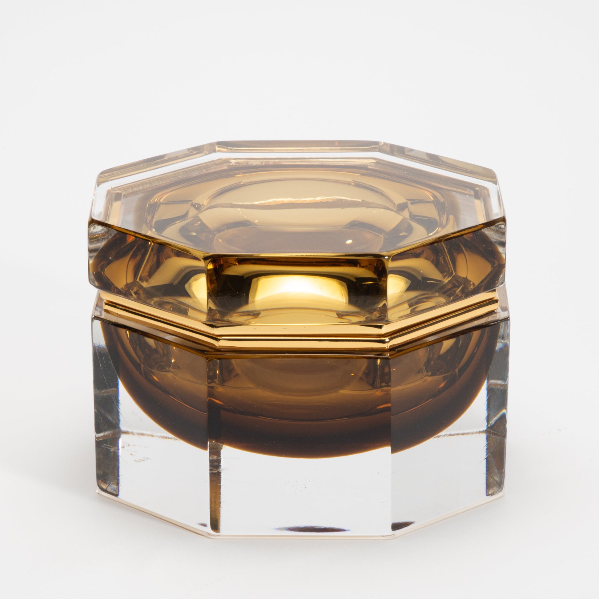 Murano Giant Box in Tobacco with Brass Fittings