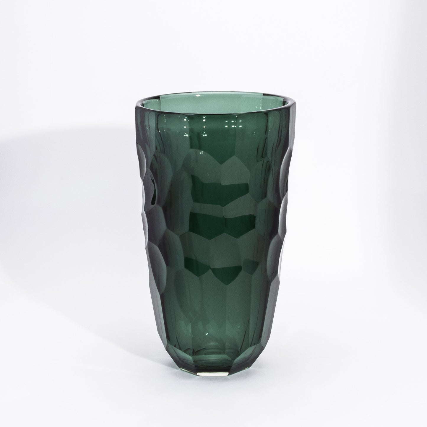 Murano Faceted Vase in Eucalyptus Green