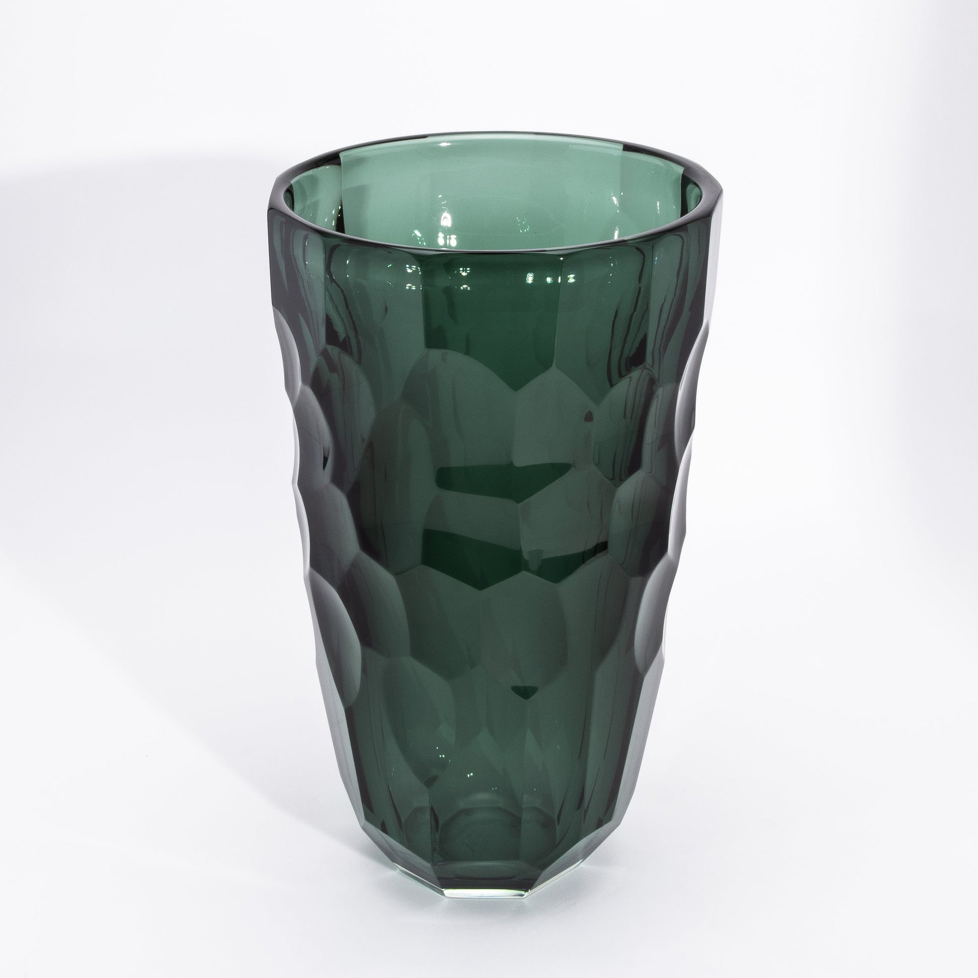 Murano Faceted Vase in Eucalyptus Green
