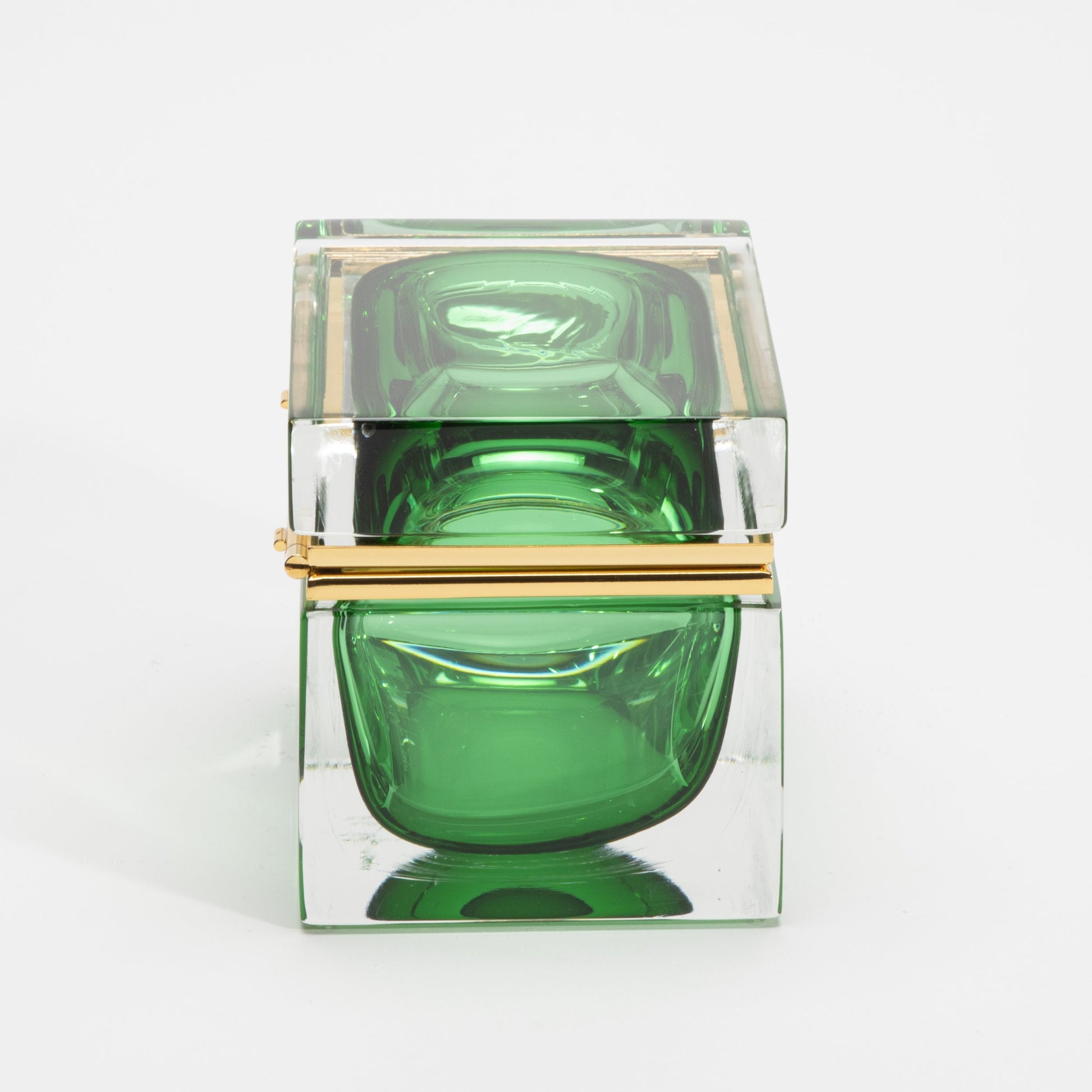Murano Giant Box in Emerald Green with Brass Fittings