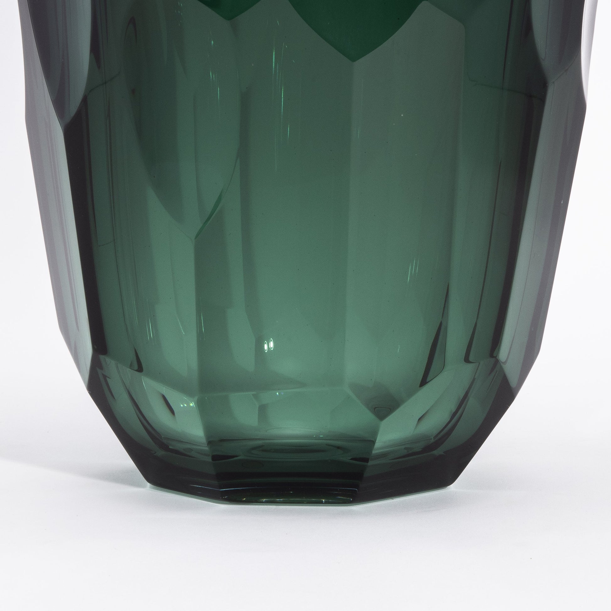 Murano Faceted Vase in Eucalyptus Green