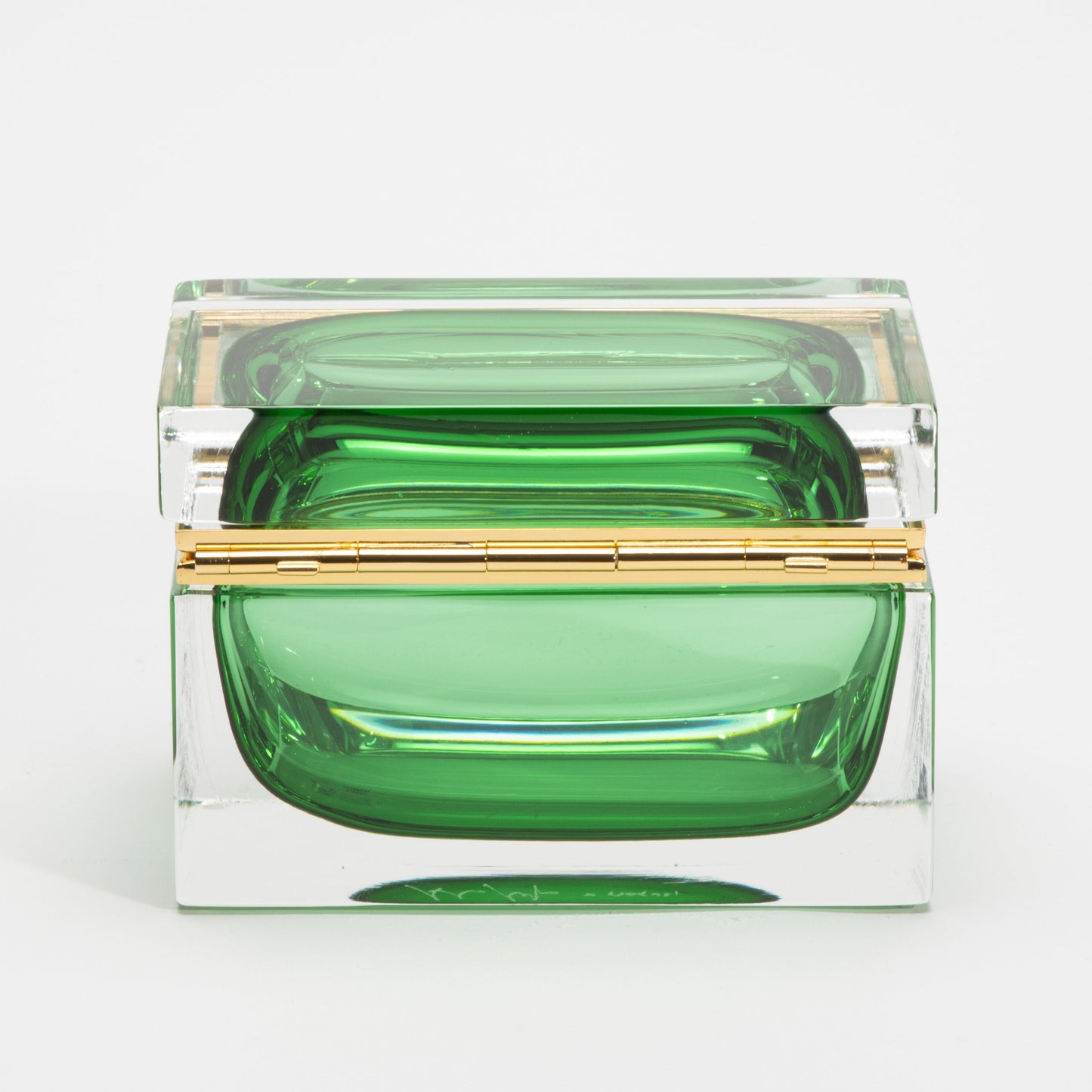 Murano Giant Box in Emerald Green with Brass Fittings