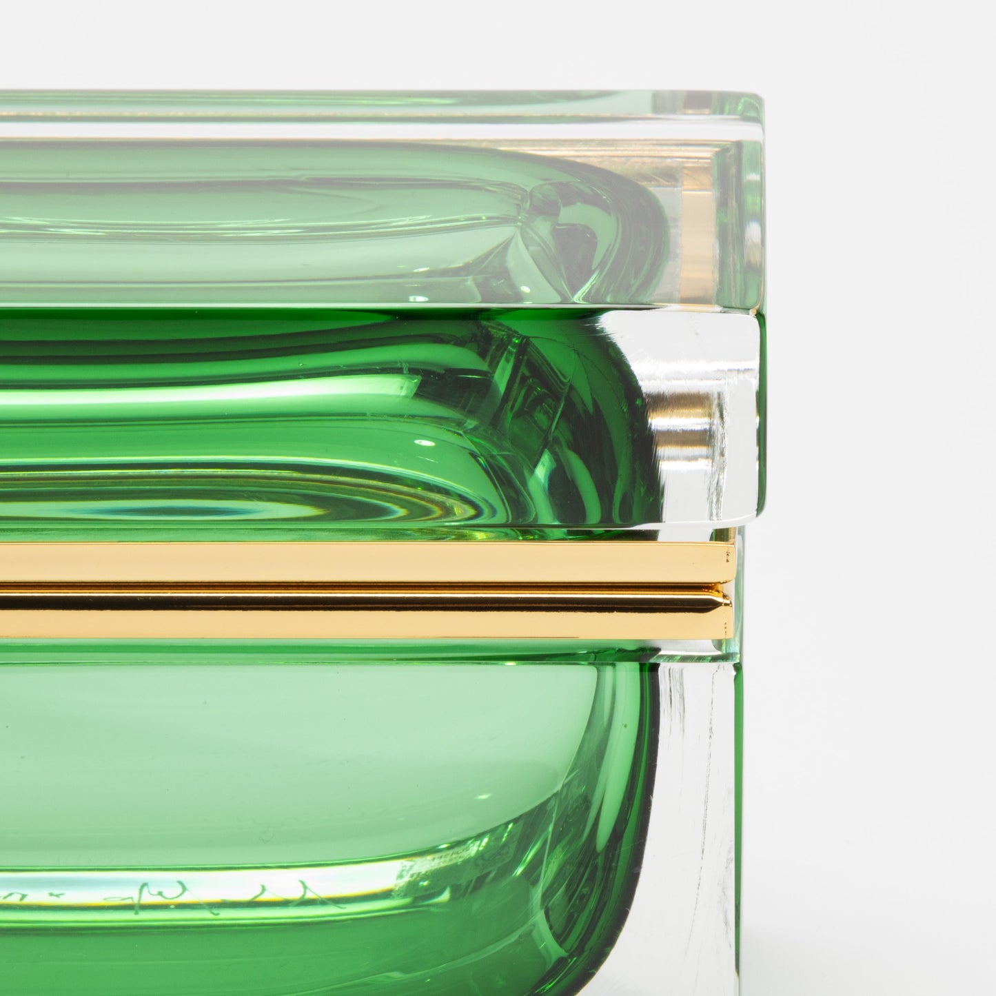 Murano Giant Box in Emerald Green with Brass Fittings