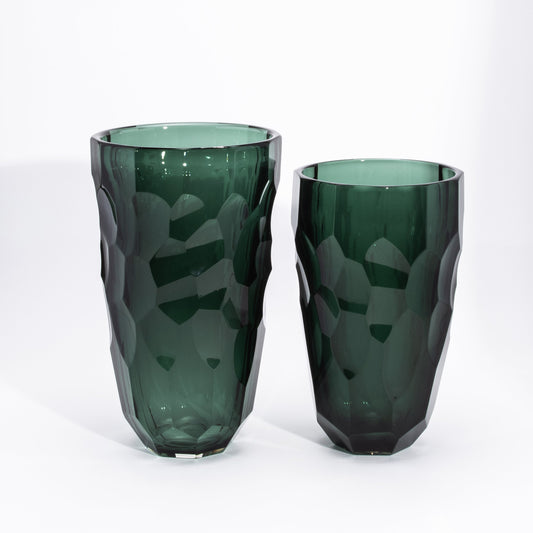 Murano Faceted Vase in Eucalyptus Green