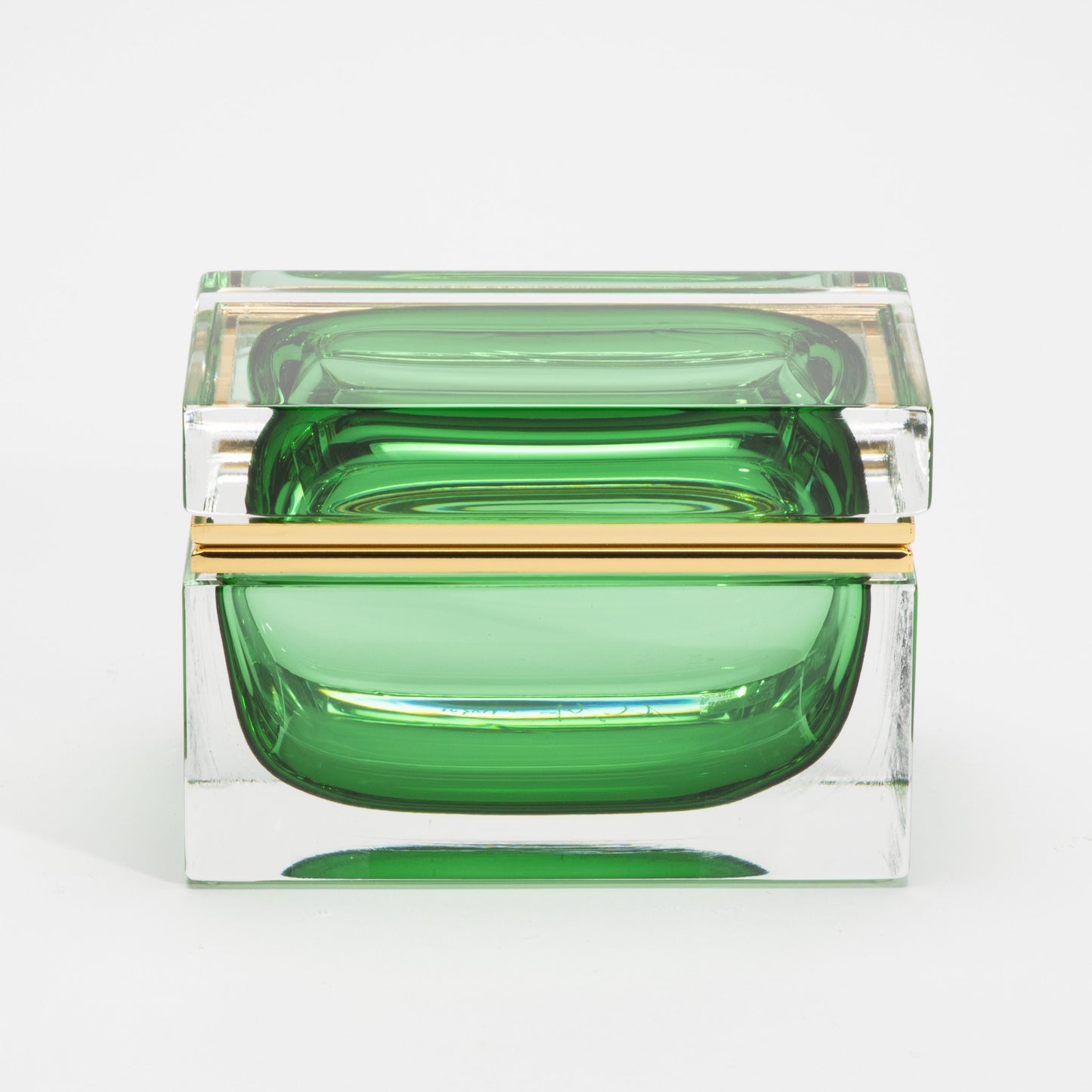 Murano Giant Box in Emerald Green with Brass Fittings