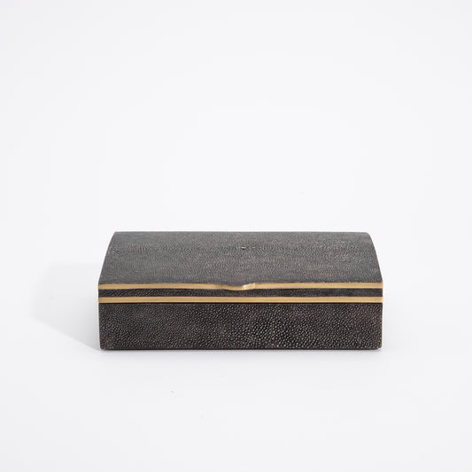 Vaulted Box in Shagreen and Bronze Patina Brass by Kifu Paris