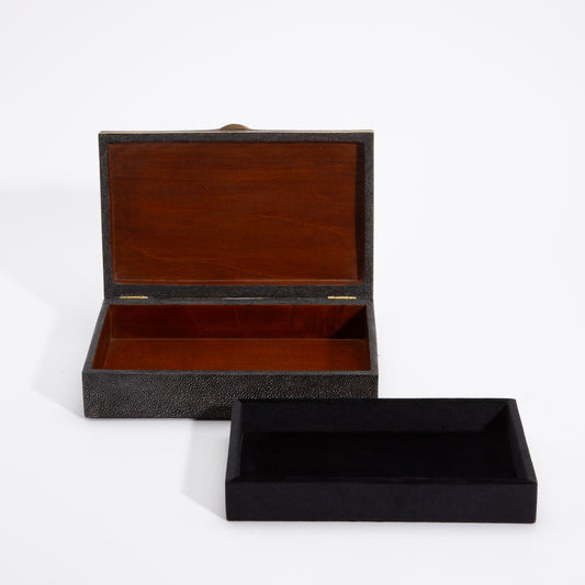 Vaulted Box in Shagreen and Bronze Patina Brass by Kifu Paris