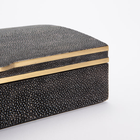 Vaulted Box in Shagreen and Bronze Patina Brass by Kifu Paris