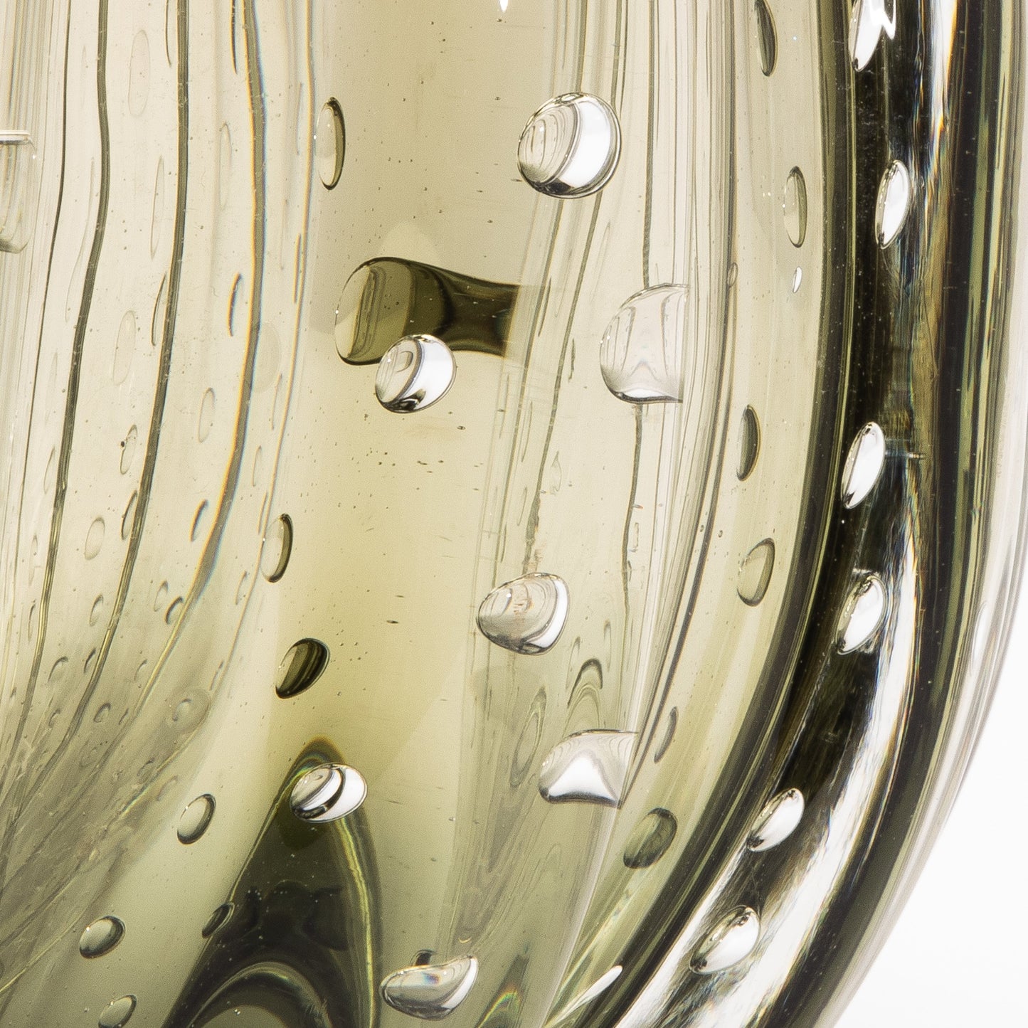 Murano Cactus Vase in Fern Green with Bubbles