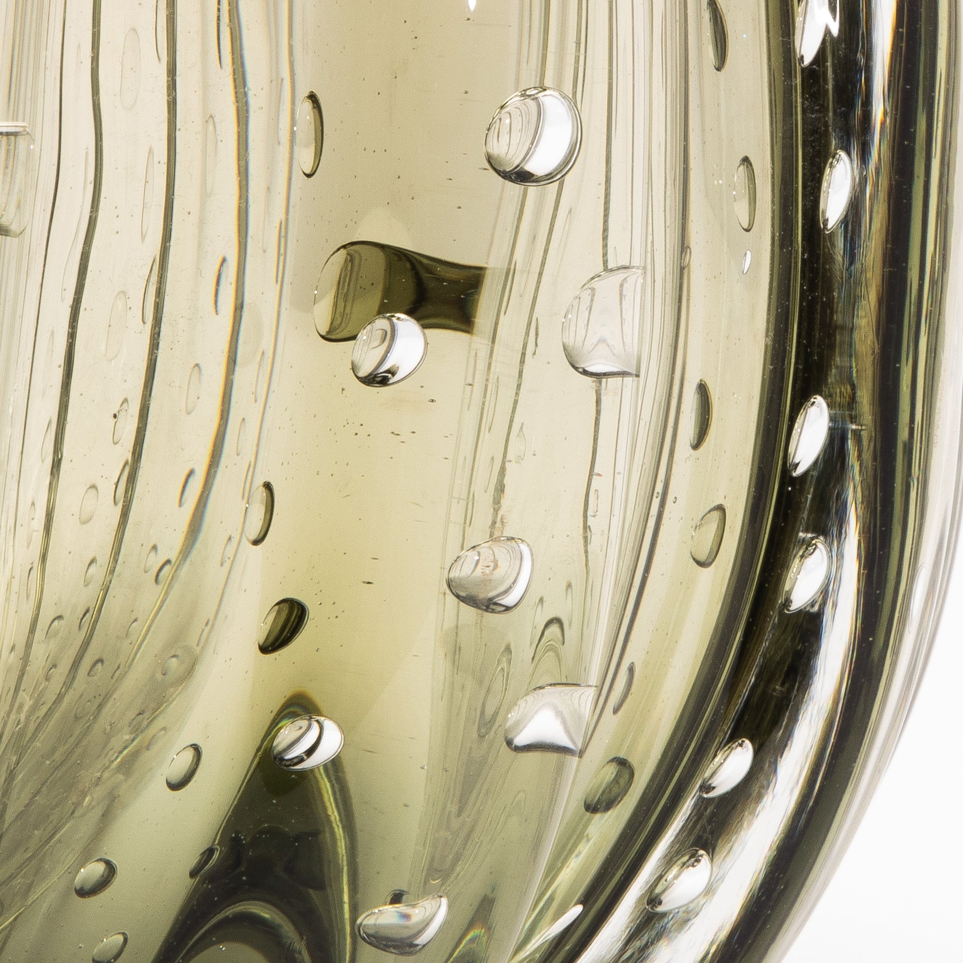 Murano Cactus Vase in Fern Green with Bubbles