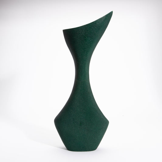 Sculptural Vase in Emerald Green Shagreen by R&Y Augousti