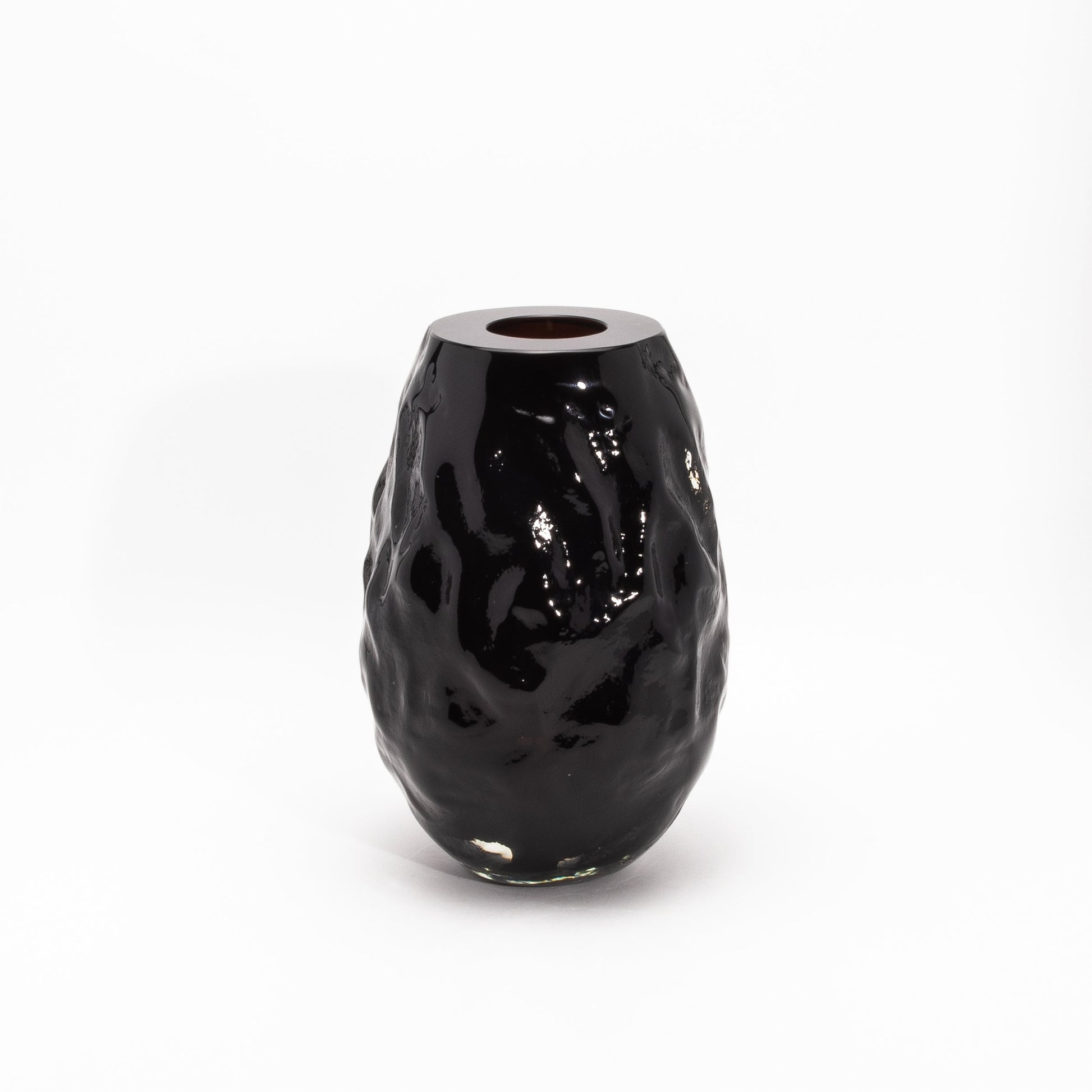 Murano Modern Sculptural Vase in Onyx Black