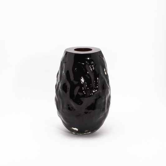 Murano Modern Sculptural Vase in Onyx Black