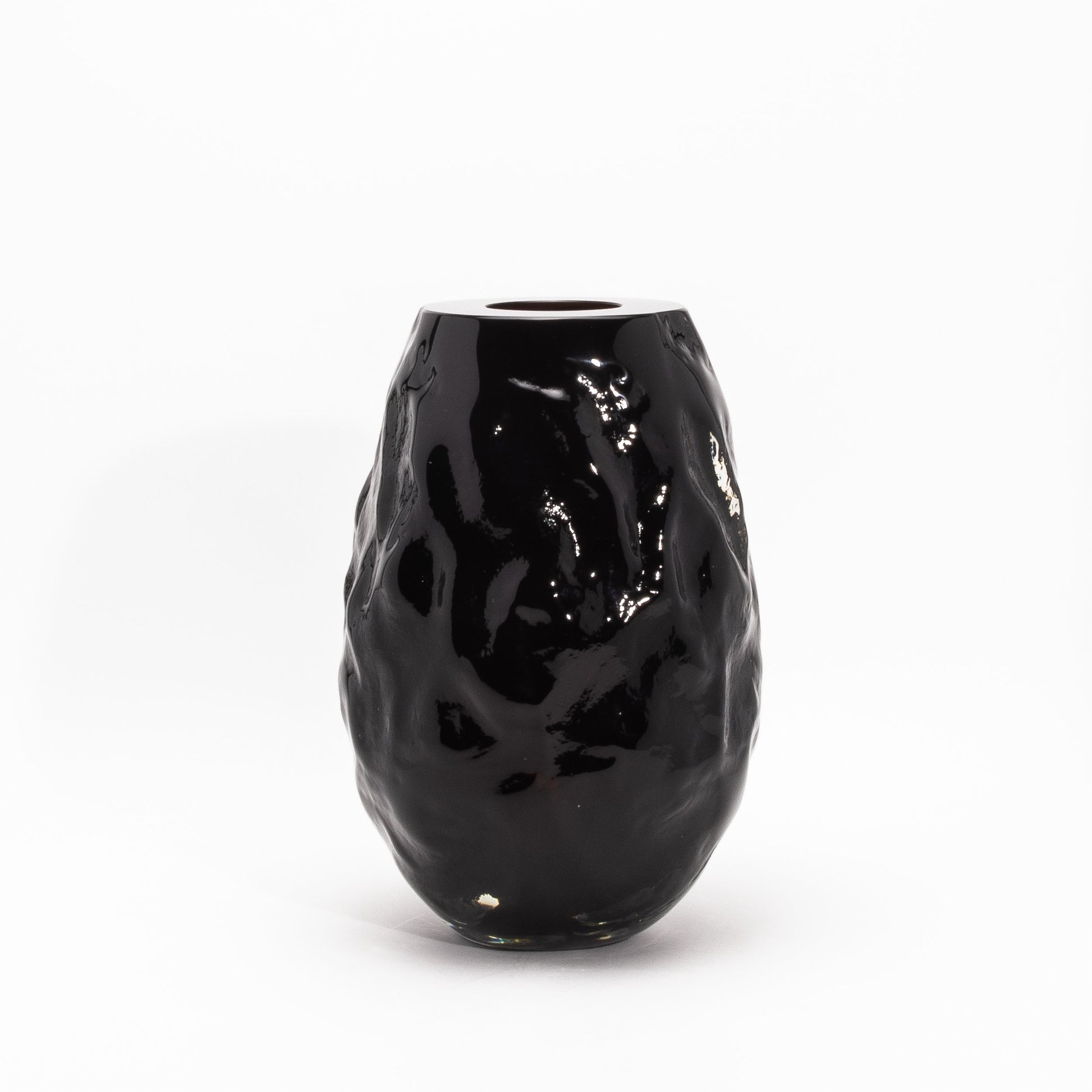 Murano Modern Sculptural Vase in Onyx Black