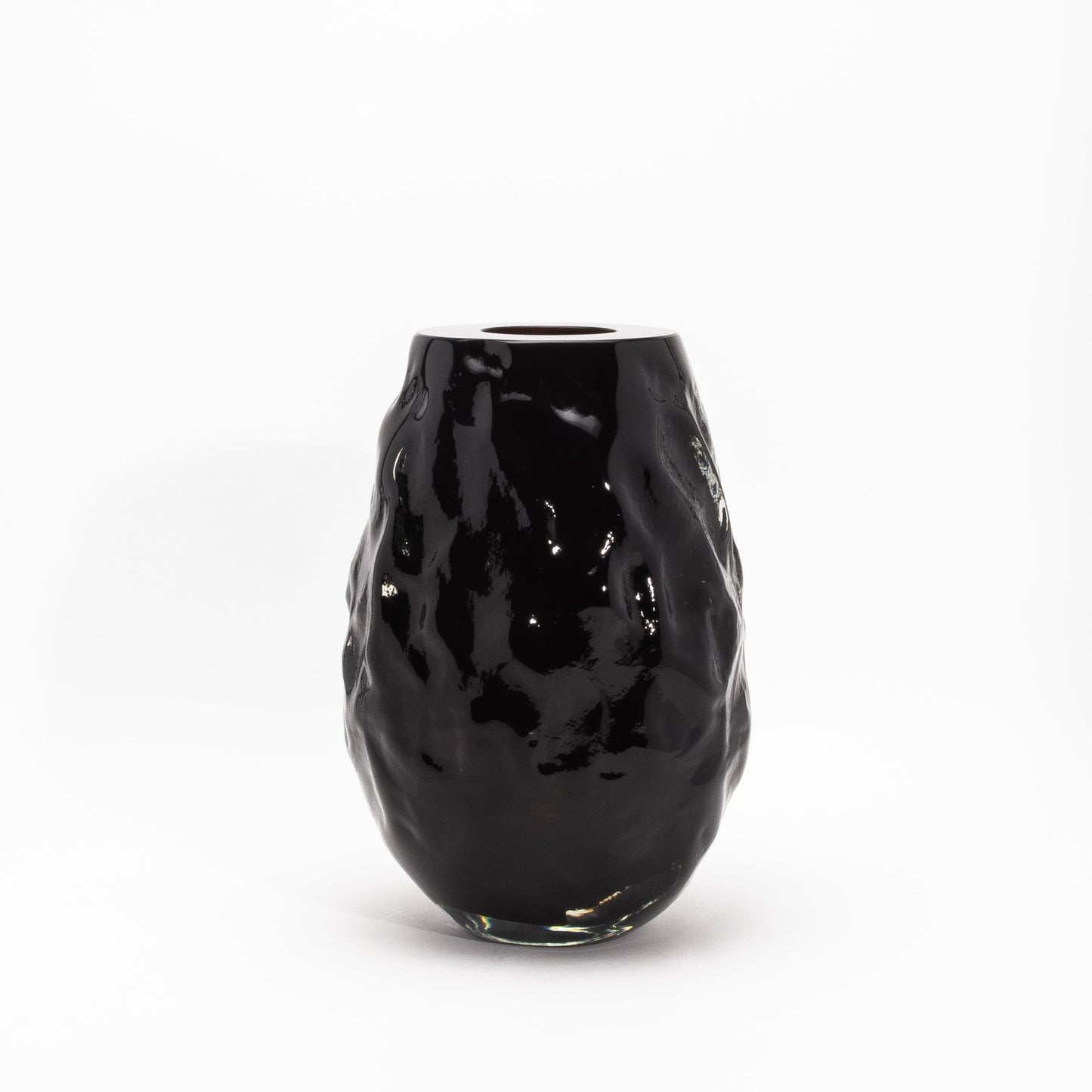 Murano Modern Sculptural Vase in Onyx Black
