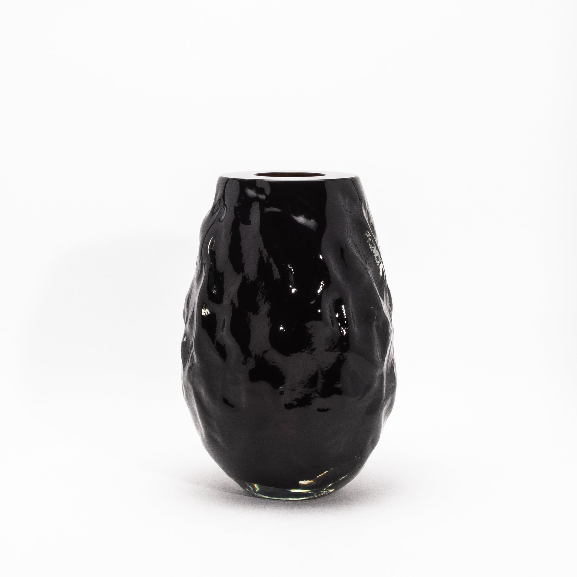 Murano Modern Sculptural Vase in Onyx Black