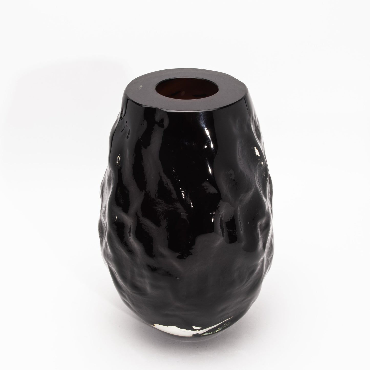 Murano Modern Sculptural Vase in Onyx Black