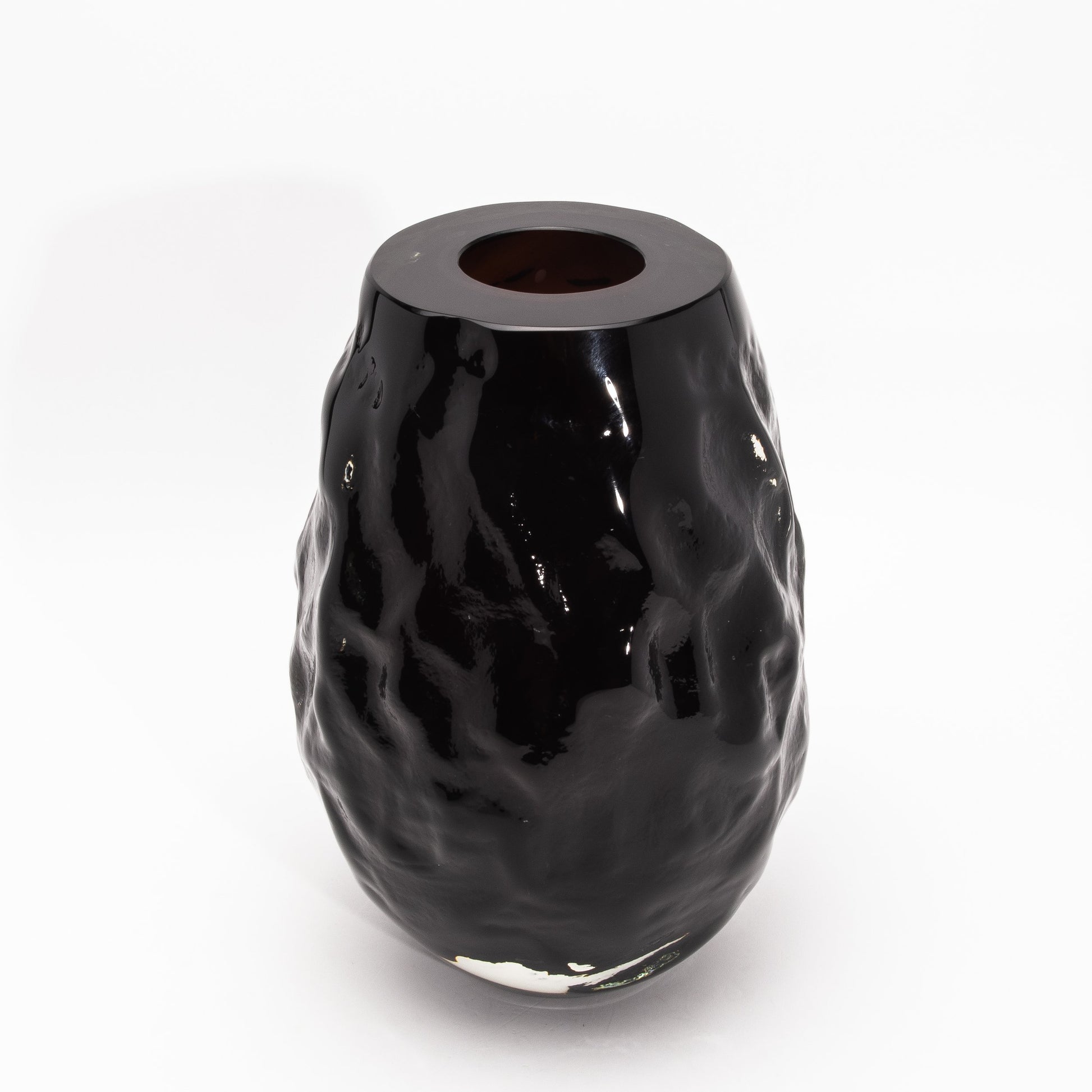 Murano Modern Sculptural Vase in Onyx Black