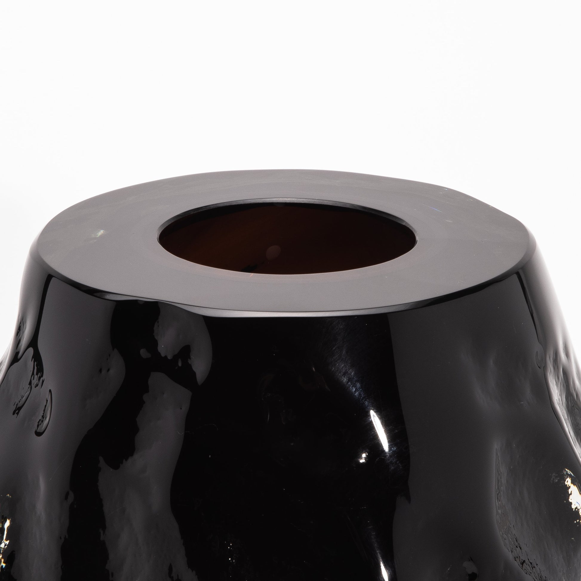 Murano Modern Sculptural Vase in Onyx Black