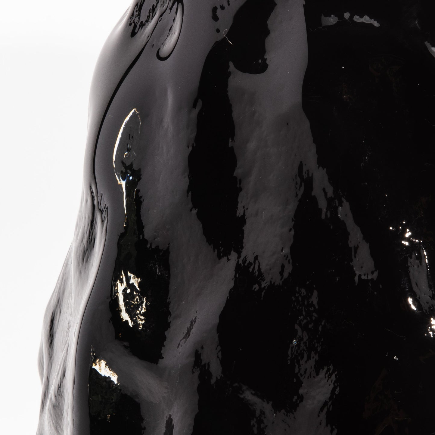Murano Modern Sculptural Vase in Onyx Black